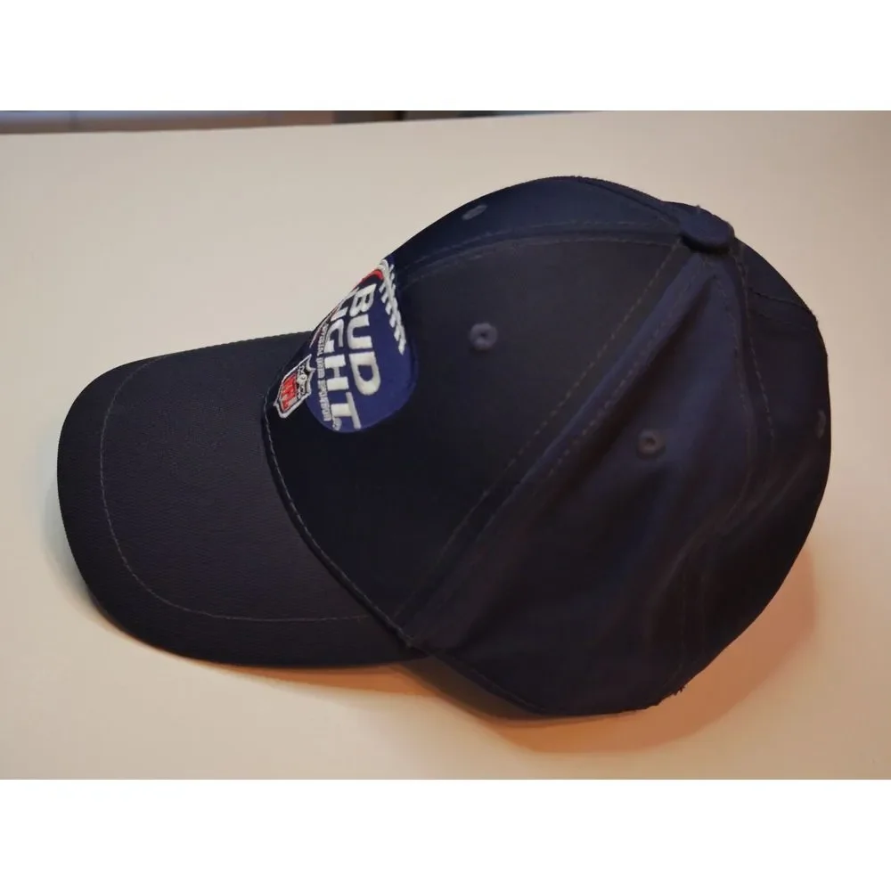 BUD LIGHT Hat NFL Embroidered Official Beer‎ Sponsor Sports Promo Cap Blue